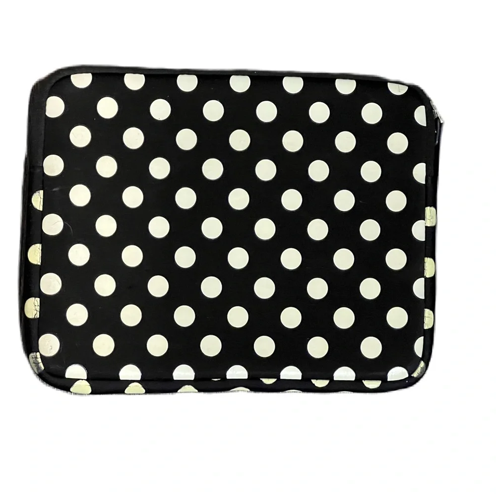 Kate Spade Black and Cream Polka Dot Laptop Sleeve